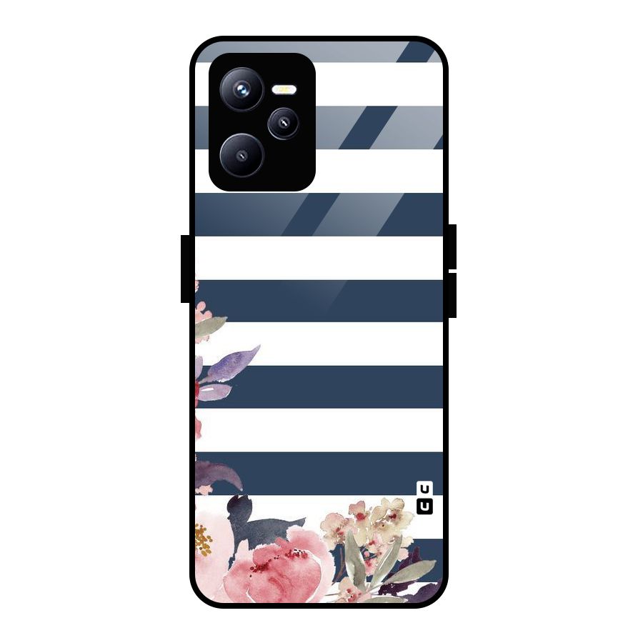 Floral Water Art Glass Back Case for Realme C35