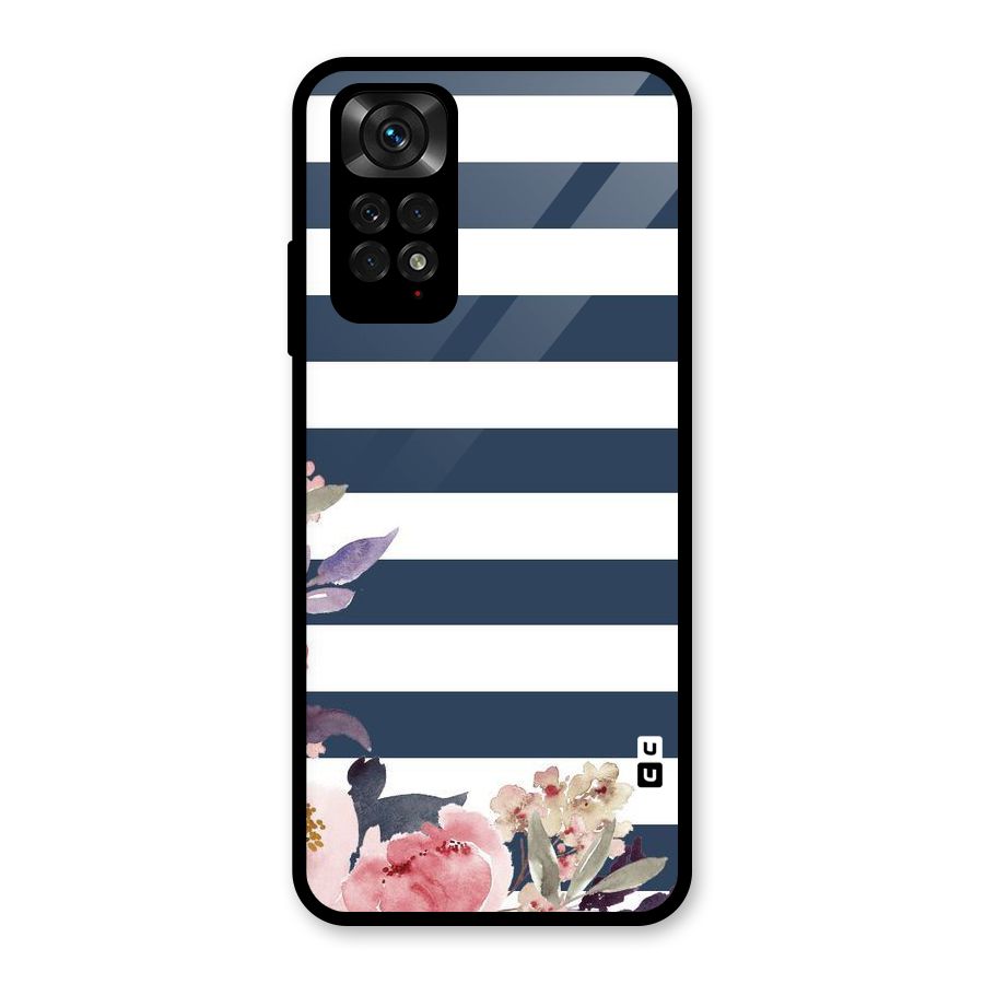 Floral Water Art Glass Back Case for Redmi Note 11S