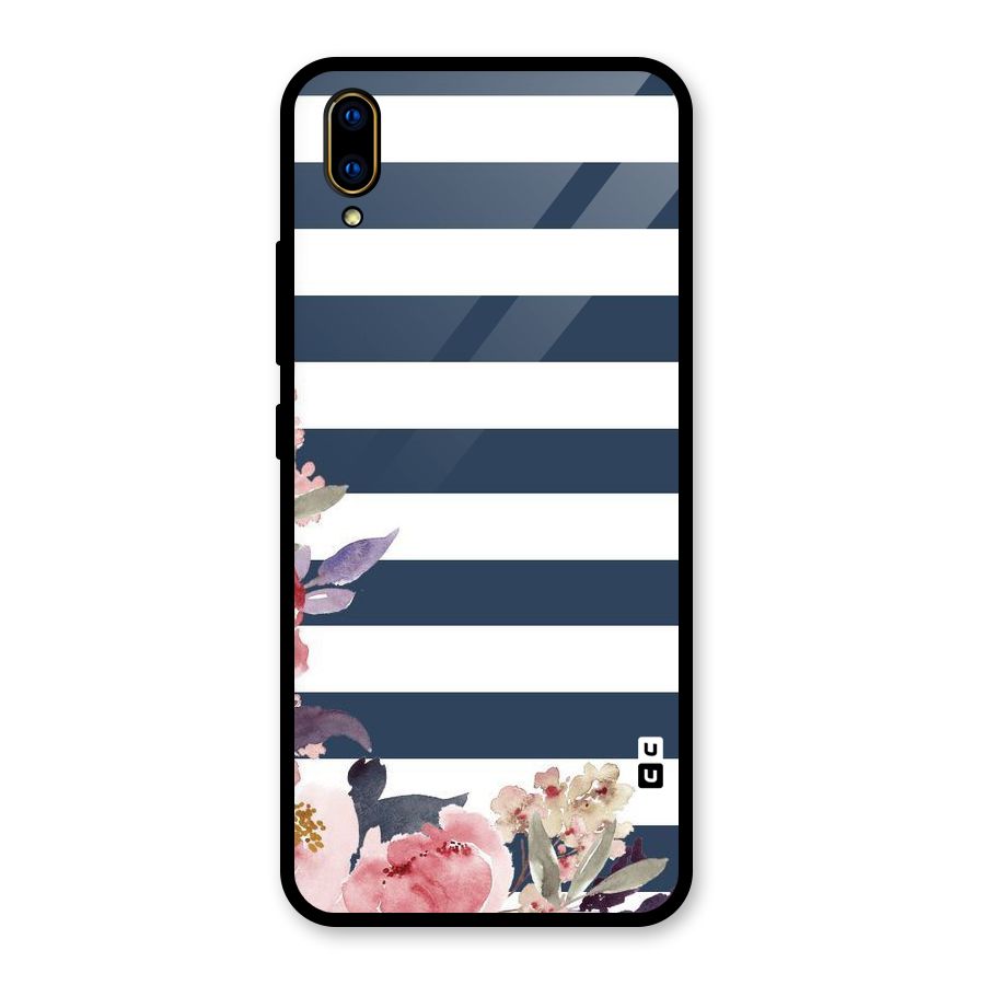 Floral Water Art Glass Back Case for Vivo V11 Pro