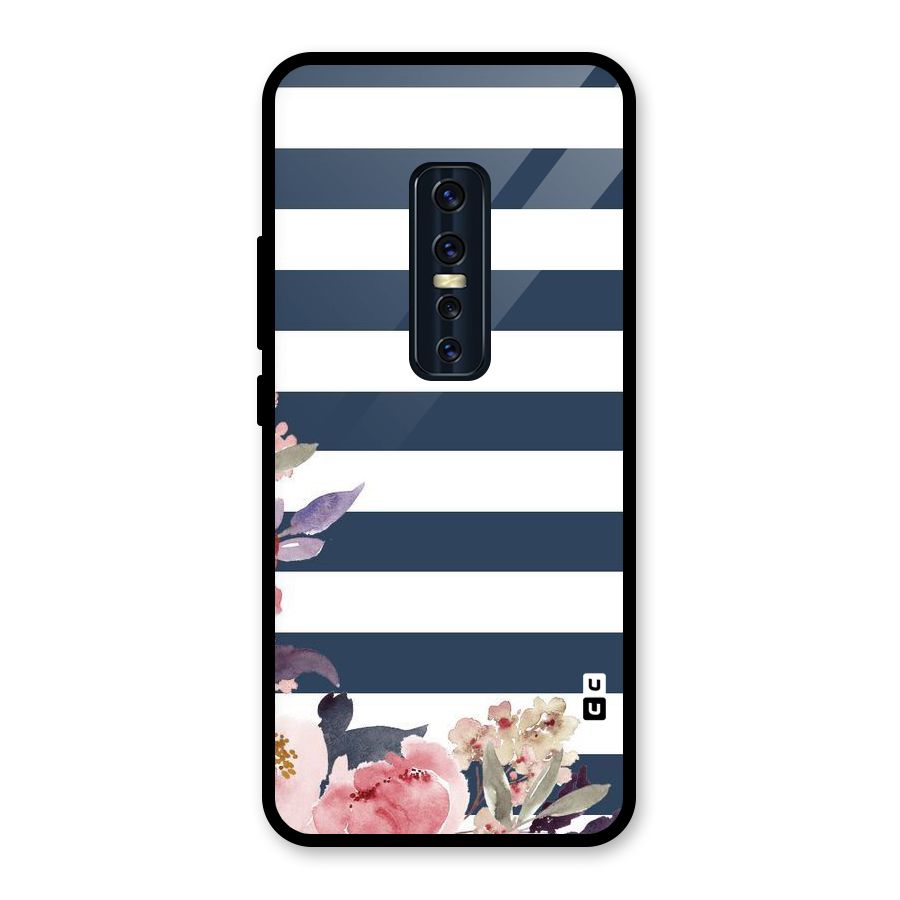 Floral Water Art Glass Back Case for Vivo V17 Pro