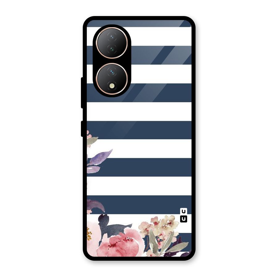 Floral Water Art Glass Back Case for Vivo Y100A