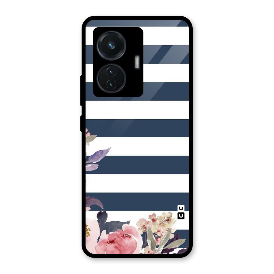 Floral Water Art Glass Back Case for iQOO Z6 44W