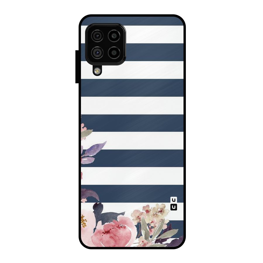 Floral Water Art Metal Back Case for Galaxy A22 4G