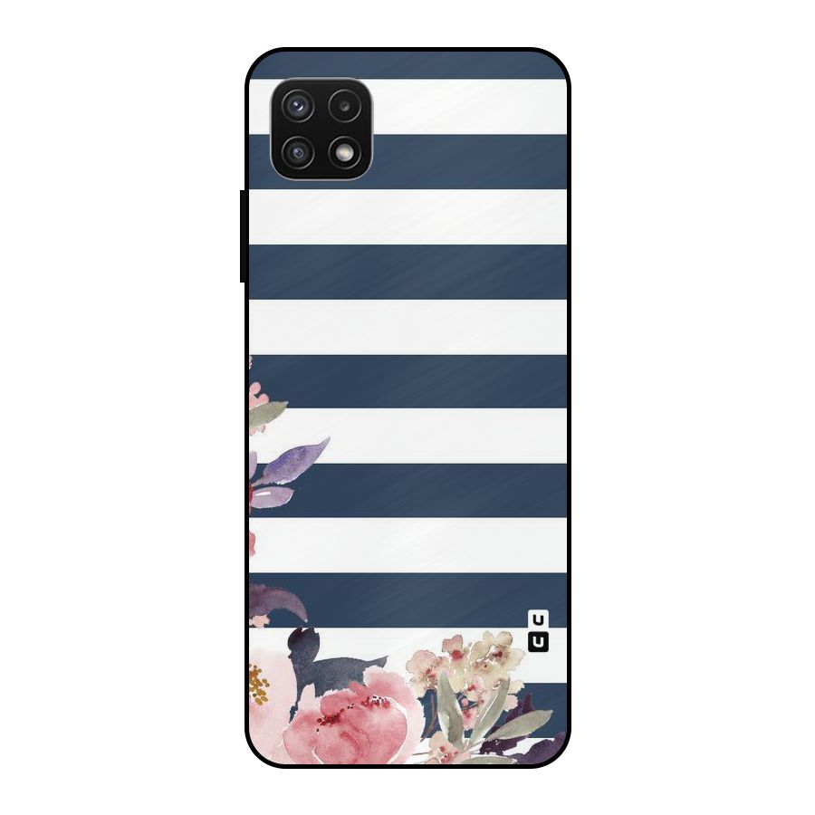 Floral Water Art Metal Back Case for Galaxy A22 5G