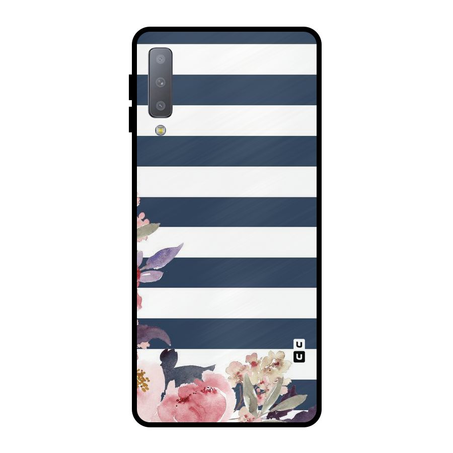 Floral Water Art Metal Back Case for Galaxy A7 (2018)