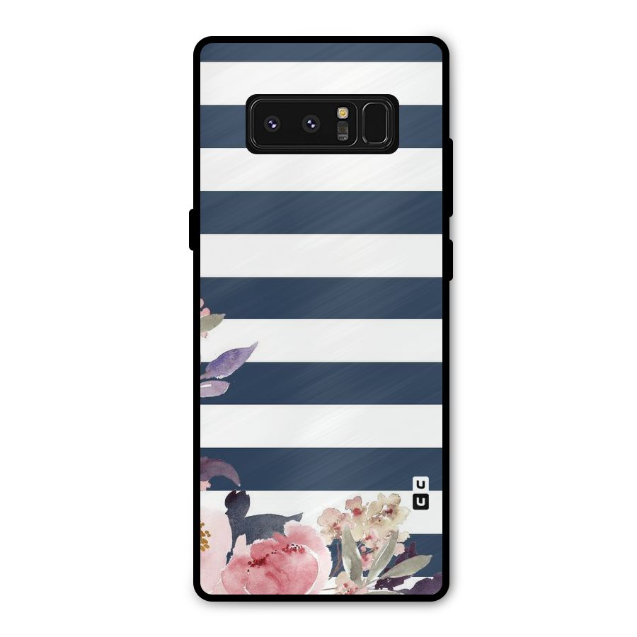 Floral Water Art Metal Back Case for Galaxy Note 8