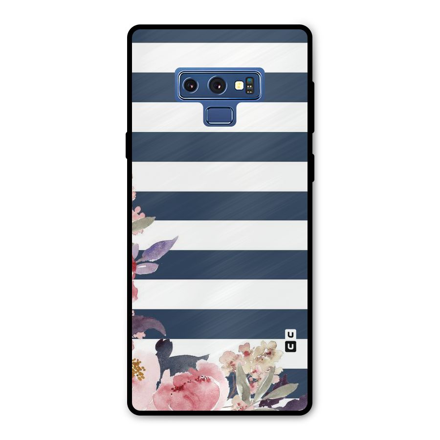 Floral Water Art Metal Back Case for Galaxy Note 9
