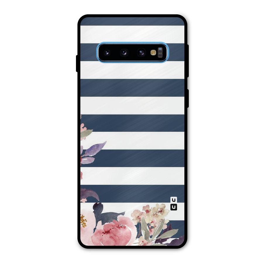Floral Water Art Metal Back Case for Galaxy S10