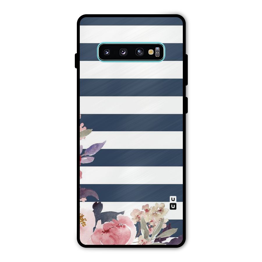 Floral Water Art Metal Back Case for Galaxy S10 Plus