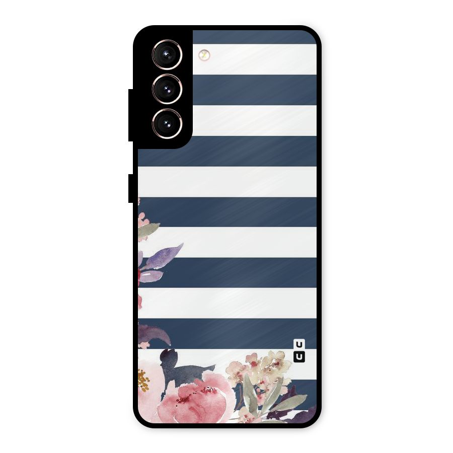 Floral Water Art Metal Back Case for Galaxy S21 5G