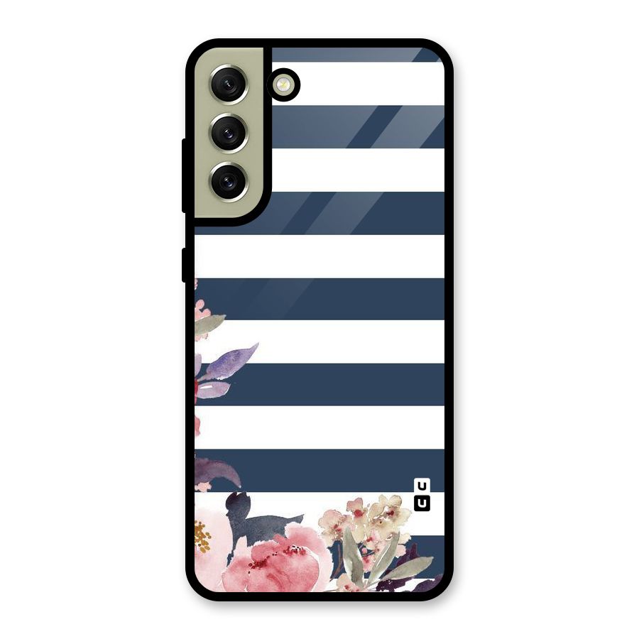 Floral Water Art Metal Back Case for Galaxy S21 FE 5G (2023)