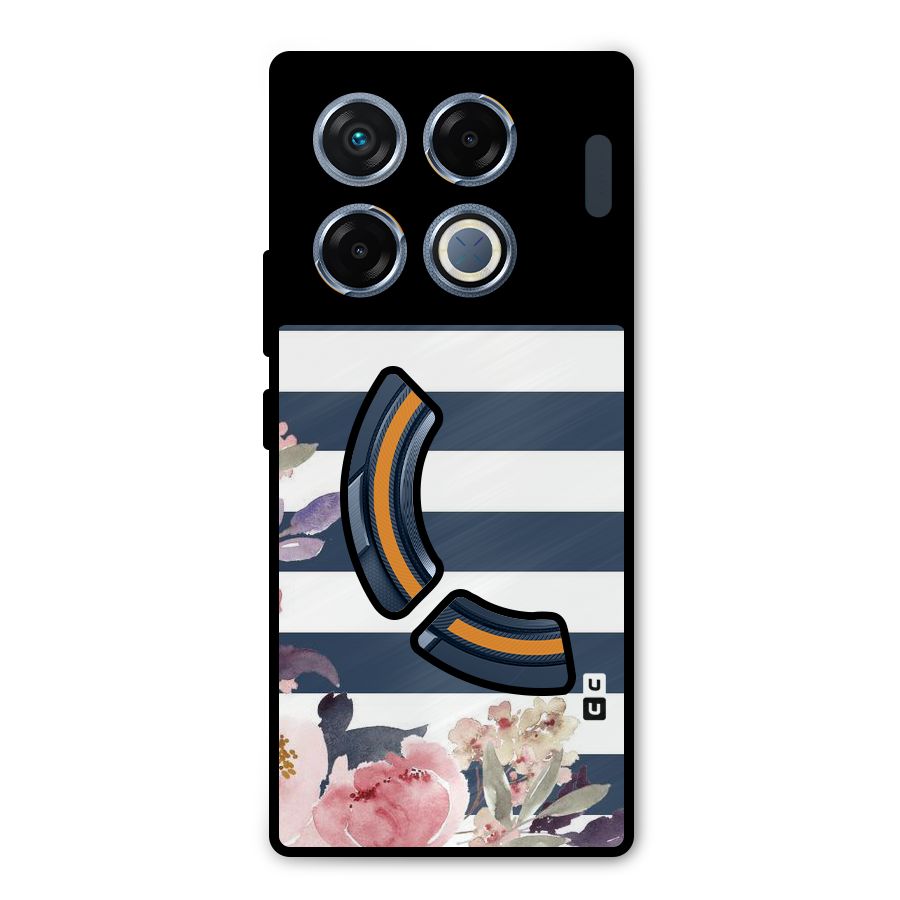 Floral Water Art Metal Back Case for Infinix GT 20 Pro