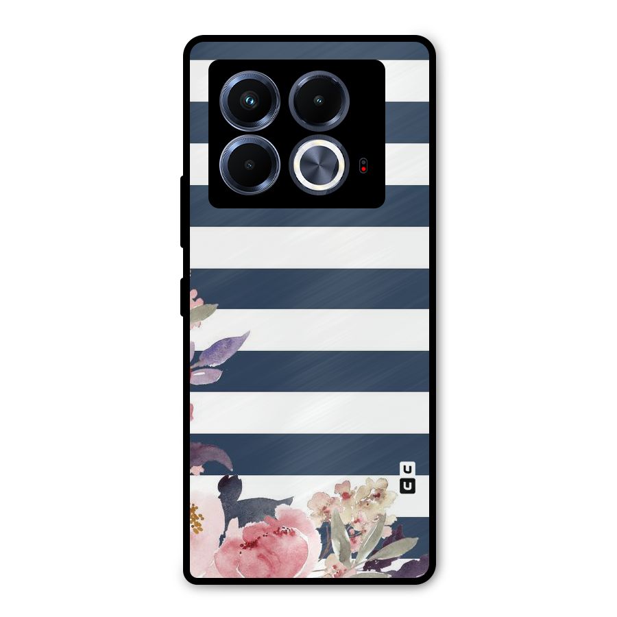 Floral Water Art Metal Back Case for Infinix Note 40 5G