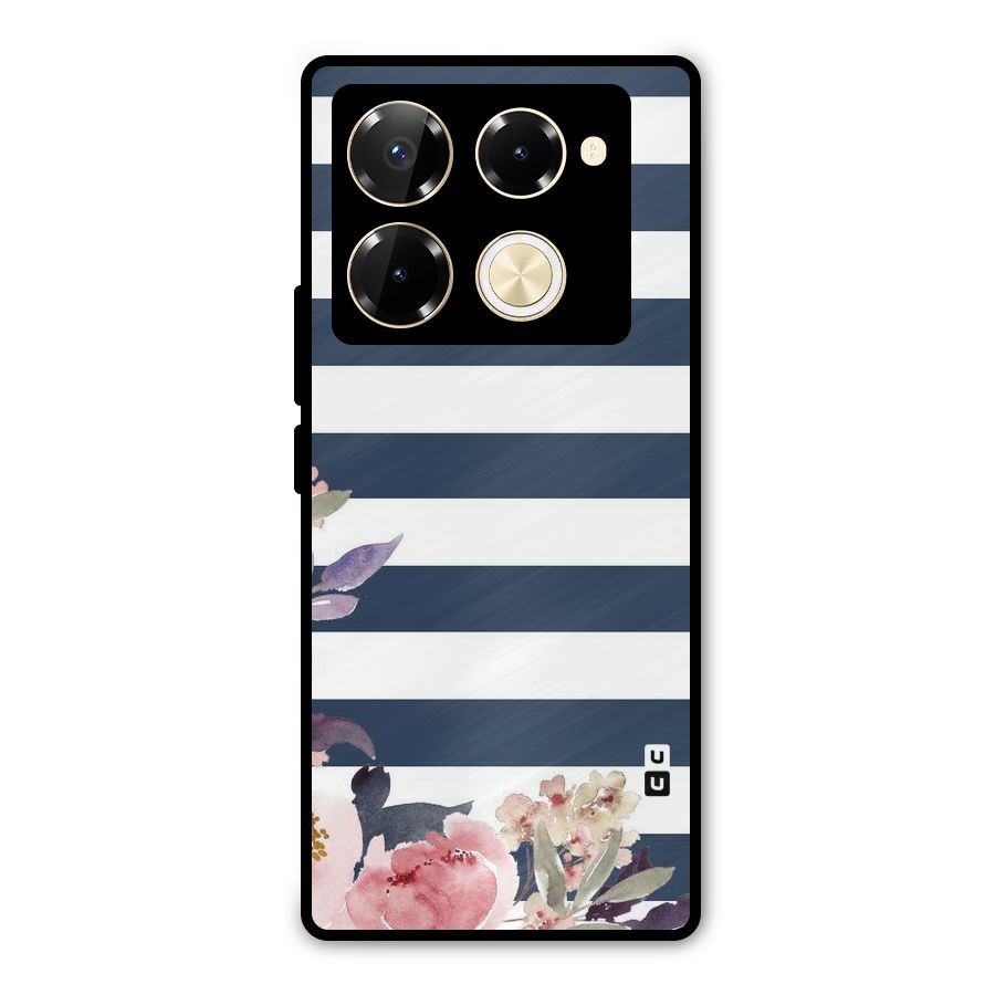 Floral Water Art Metal Back Case for Infinix Note 40 Pro