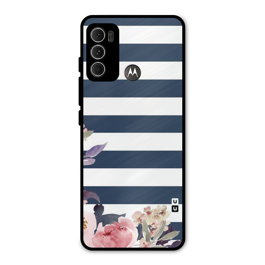 Floral Water Art Metal Back Case for Moto G60