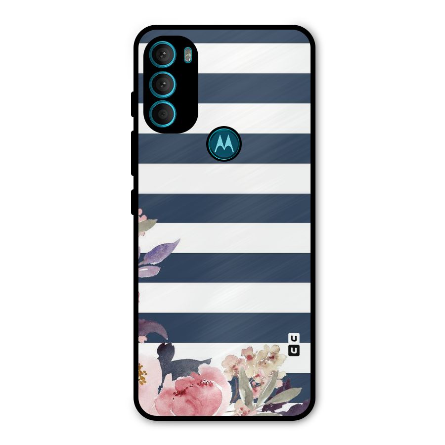 Floral Water Art Metal Back Case for Moto G71 5G