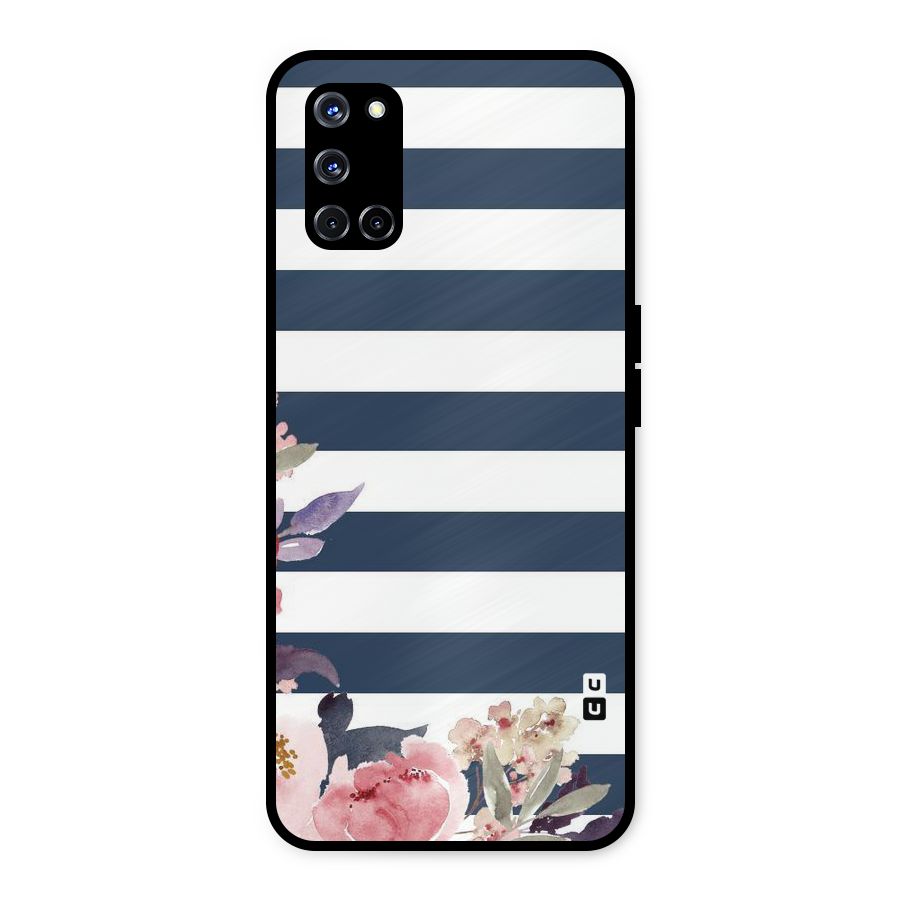 Floral Water Art Metal Back Case for Oppo A52