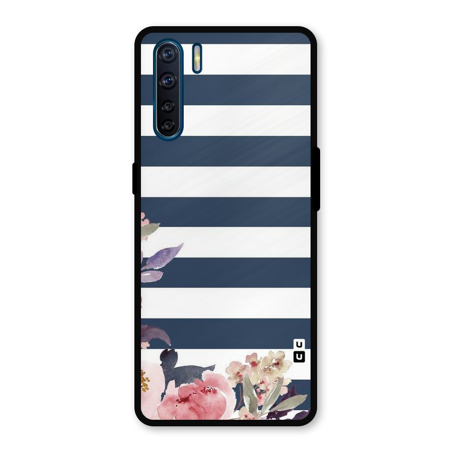 Floral Water Art Metal Back Case for Oppo F15