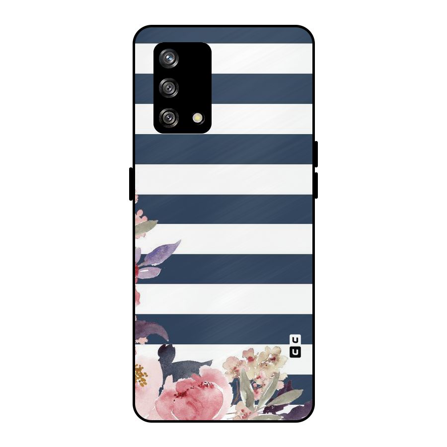 Floral Water Art Metal Back Case for Oppo F19
