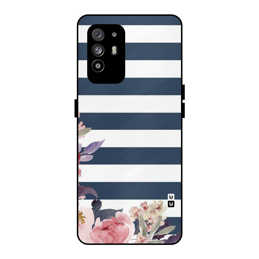 Floral Water Art Metal Back Case for Oppo F19 Pro Plus 5G