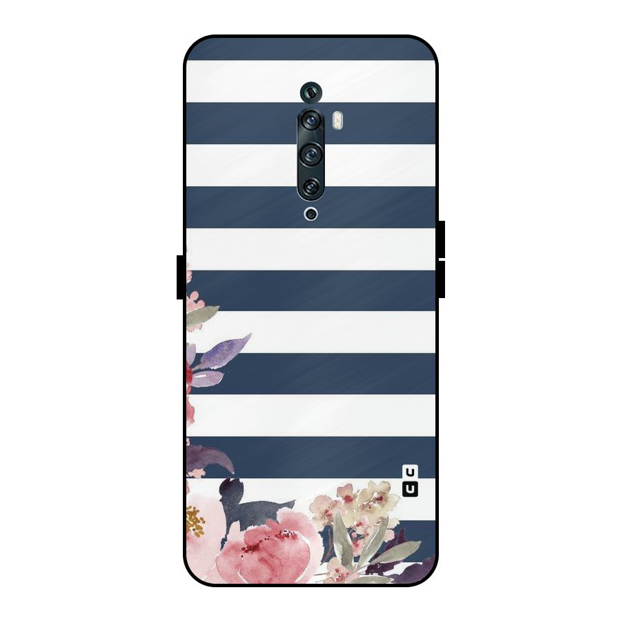 Floral Water Art Metal Back Case for Oppo Reno2 Z