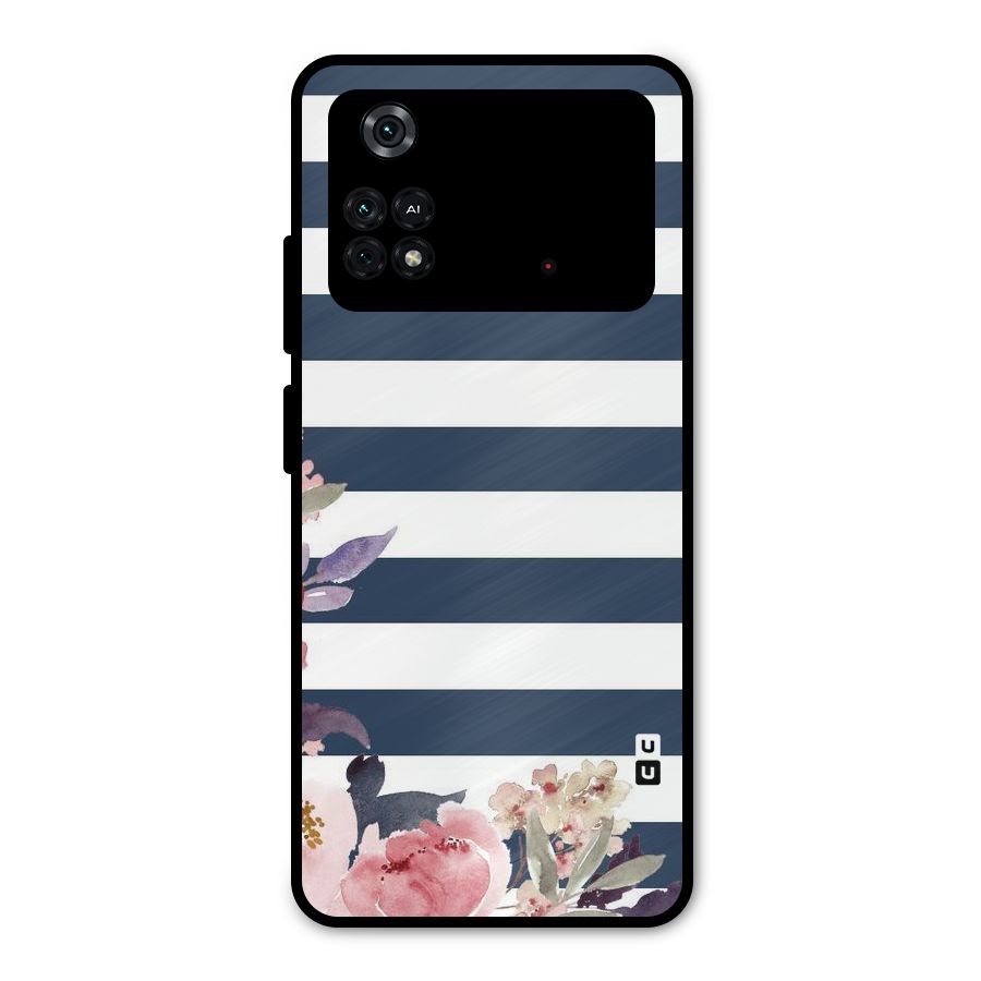 Floral Water Art Metal Back Case for Poco M4 Pro 4G