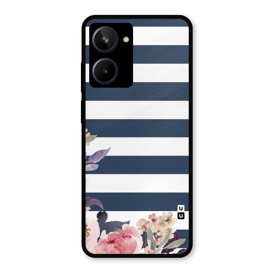 Floral Water Art Metal Back Case for Realme 10