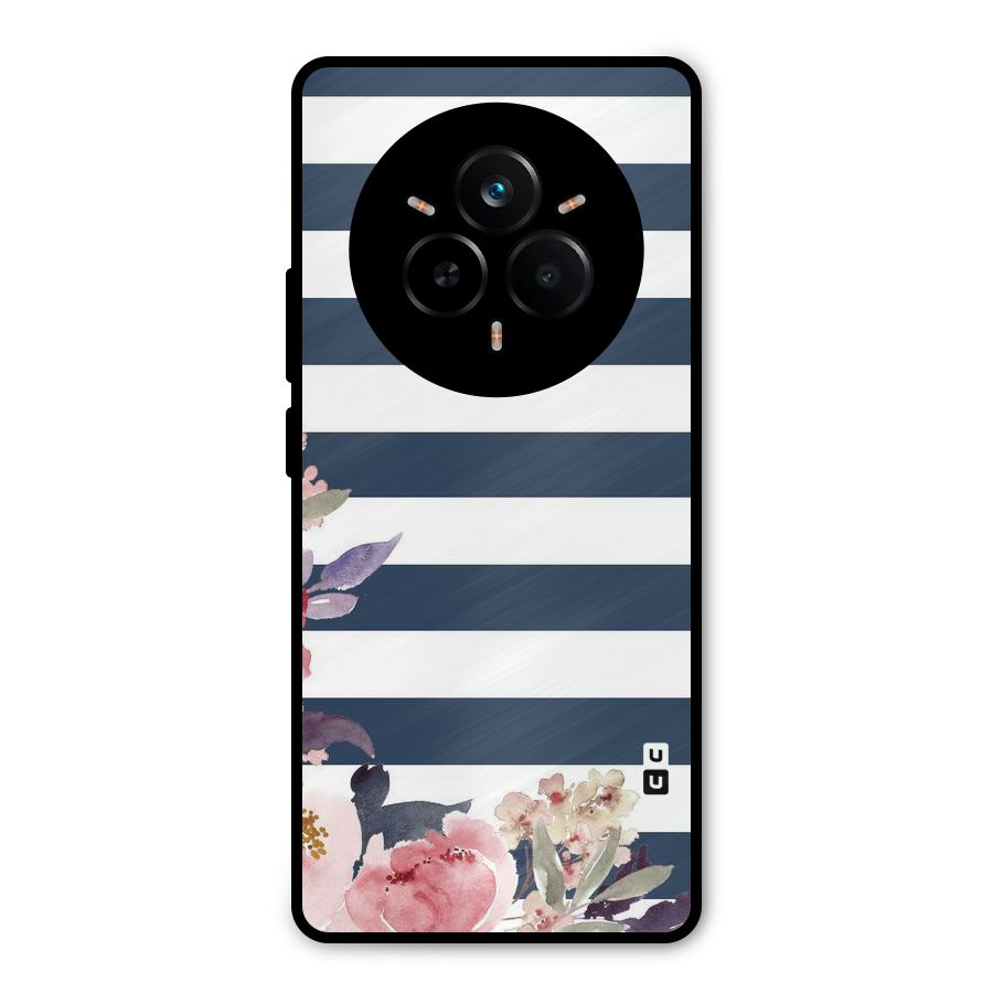 Floral Water Art Metal Back Case for Realme 14 Pro
