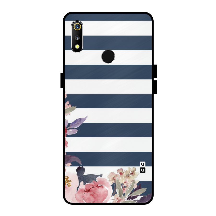 Floral Water Art Metal Back Case for Realme 3i