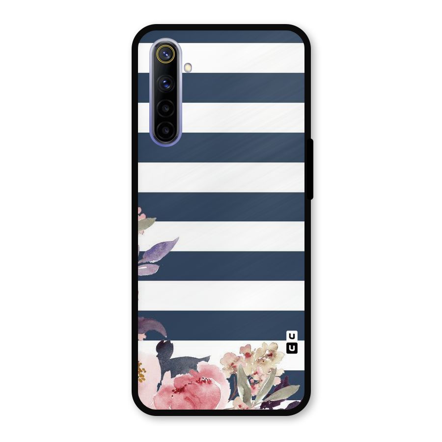 Floral Water Art Metal Back Case for Realme 6