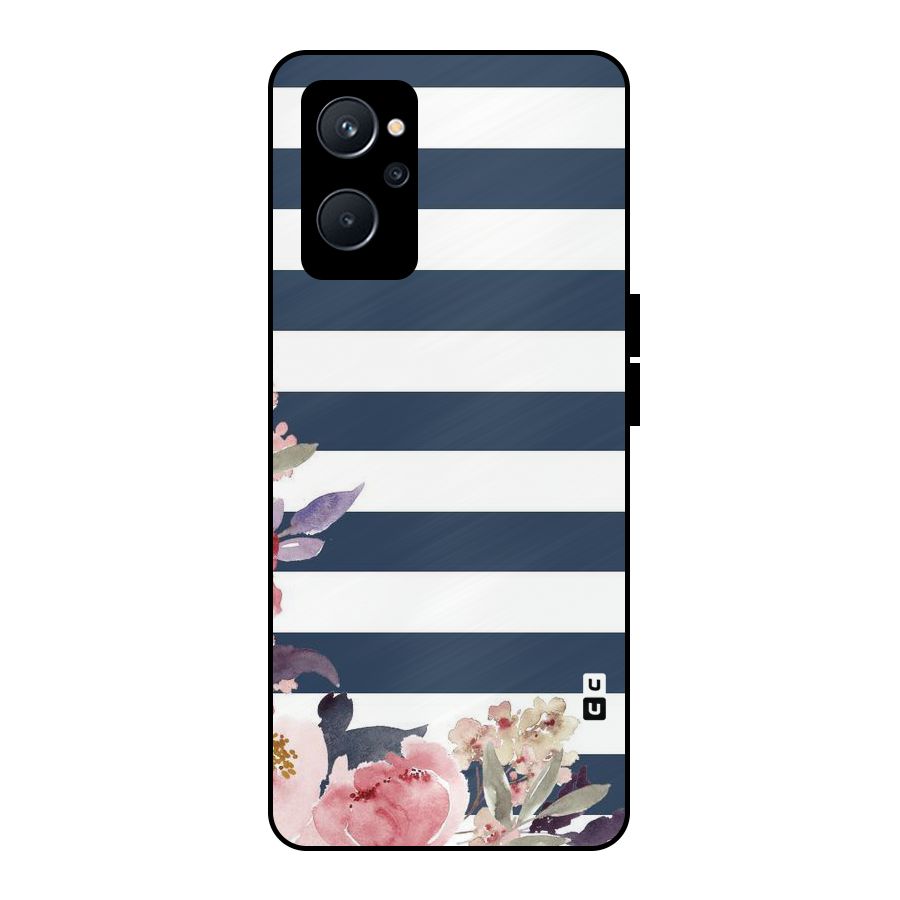 Floral Water Art Metal Back Case for Realme 9i 5G