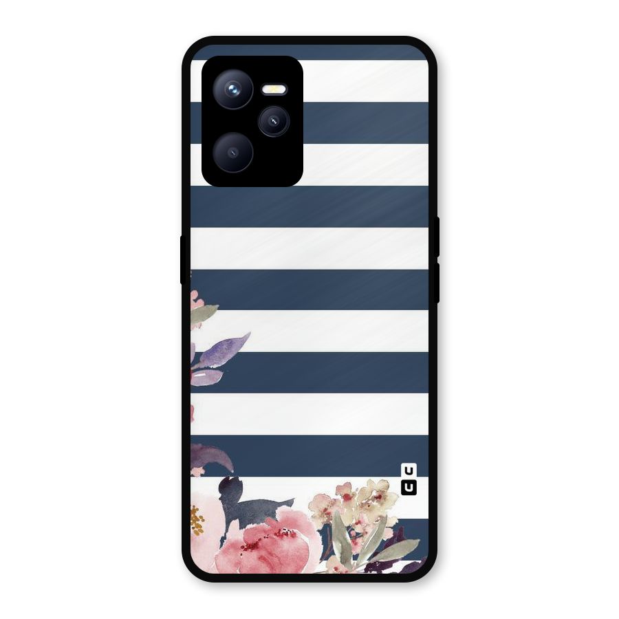 Floral Water Art Metal Back Case for Realme C35