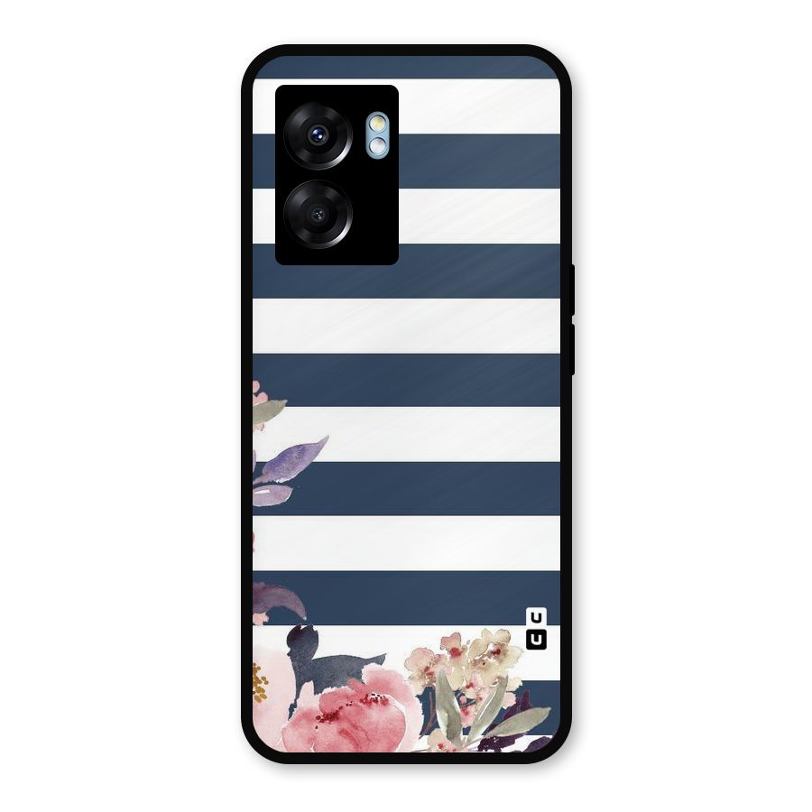 Floral Water Art Metal Back Case for Realme Narzo 50 5G