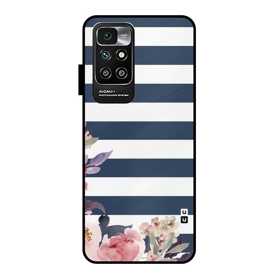 Floral Water Art Metal Back Case for Redmi 10 Prime
