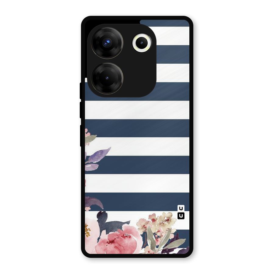 Floral Water Art Metal Back Case for Tecno Camon 20