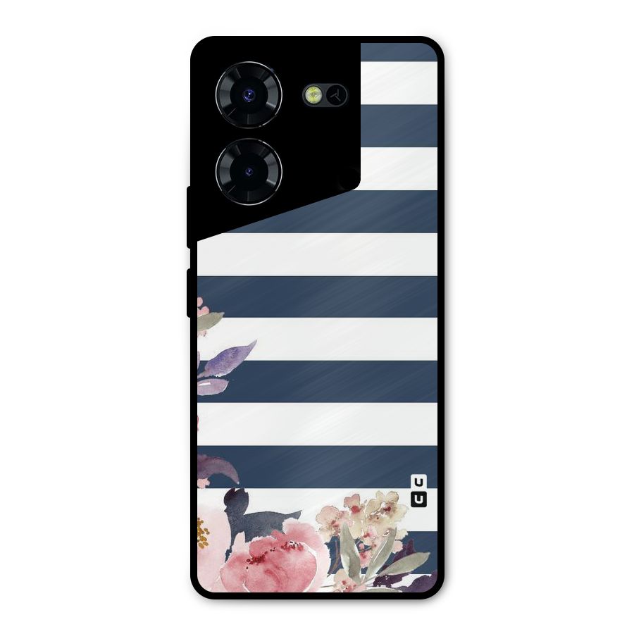 Floral Water Art Metal Back Case for Tecno Pova 5 Pro 5G