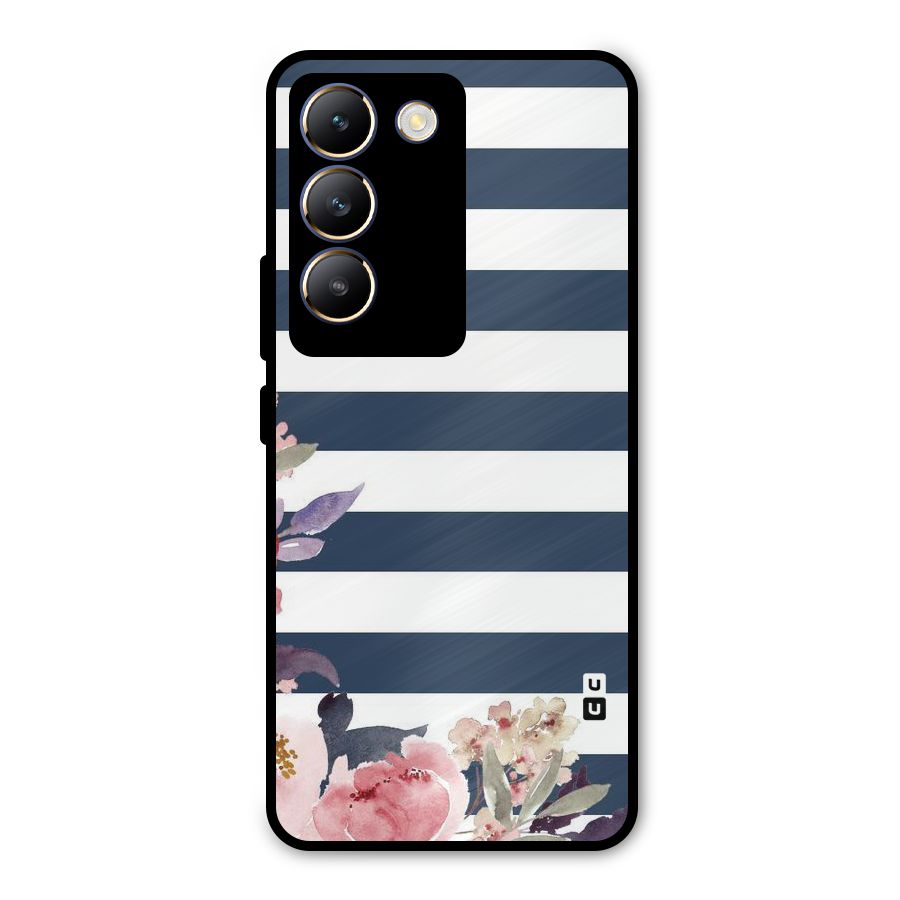 Floral Water Art Metal Back Case for Vivo T3 5G