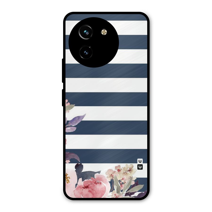 Floral Water Art Metal Back Case for Vivo T3x