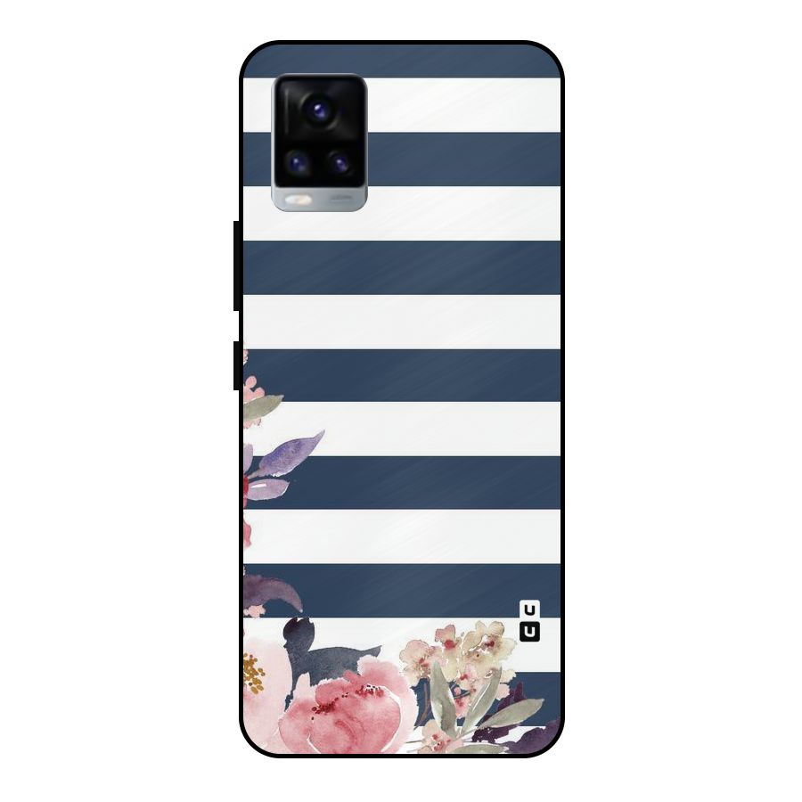 Floral Water Art Metal Back Case for Vivo V20 2021