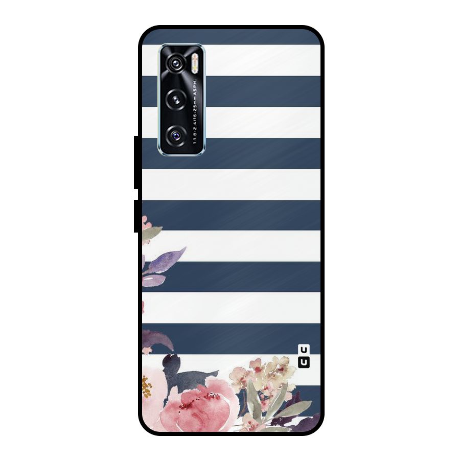 Floral Water Art Metal Back Case for Vivo V20 SE