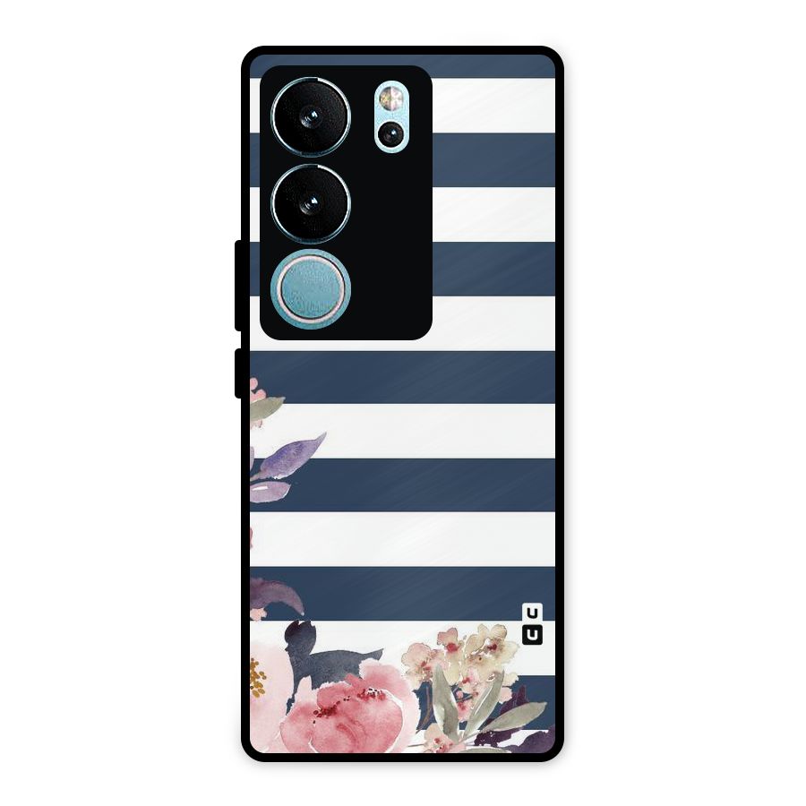 Floral Water Art Metal Back Case for Vivo V29