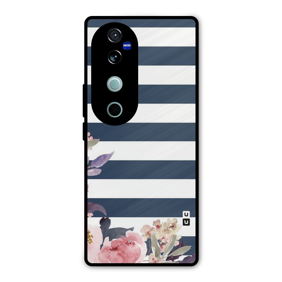 Floral Water Art Metal Back Case for Vivo V40