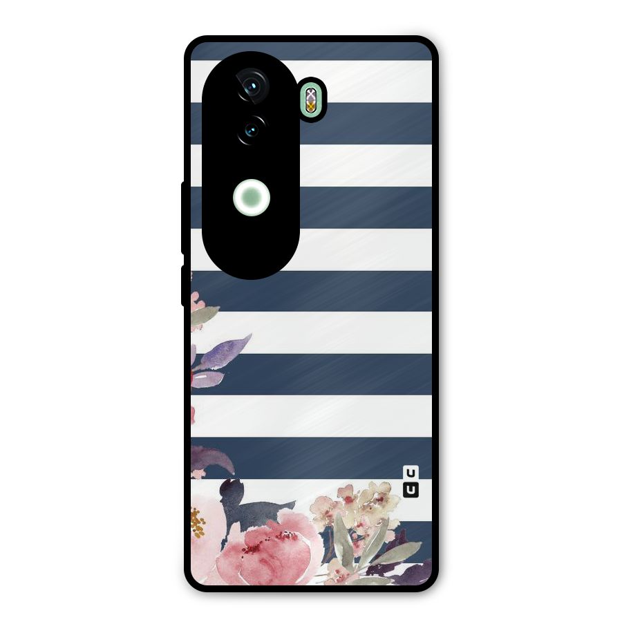 Floral Water Art Metal Back Case for Vivo V40e