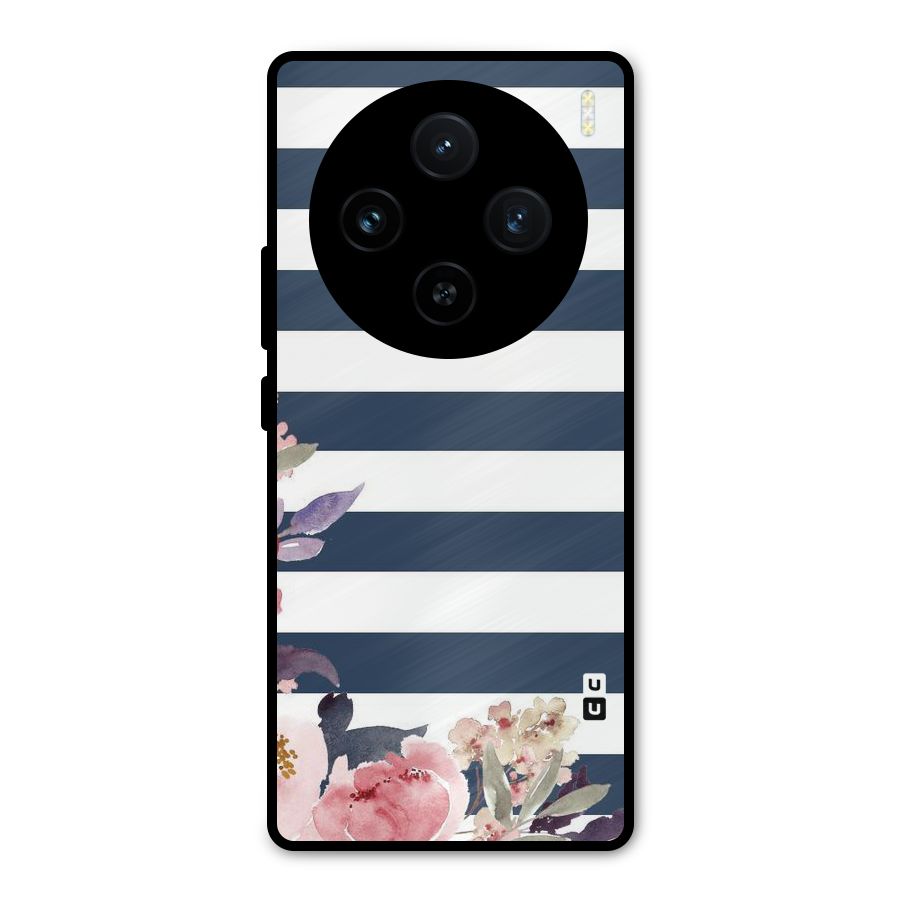 Floral Water Art Metal Back Case for Vivo X100