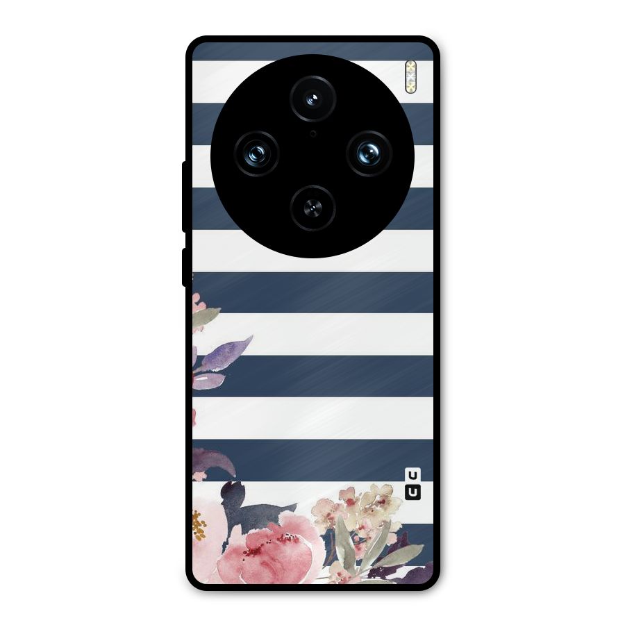 Floral Water Art Metal Back Case for Vivo X100 Pro