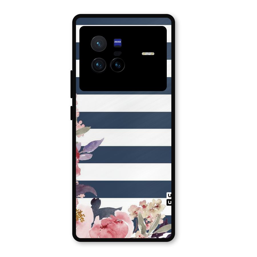 Floral Water Art Metal Back Case for Vivo X80