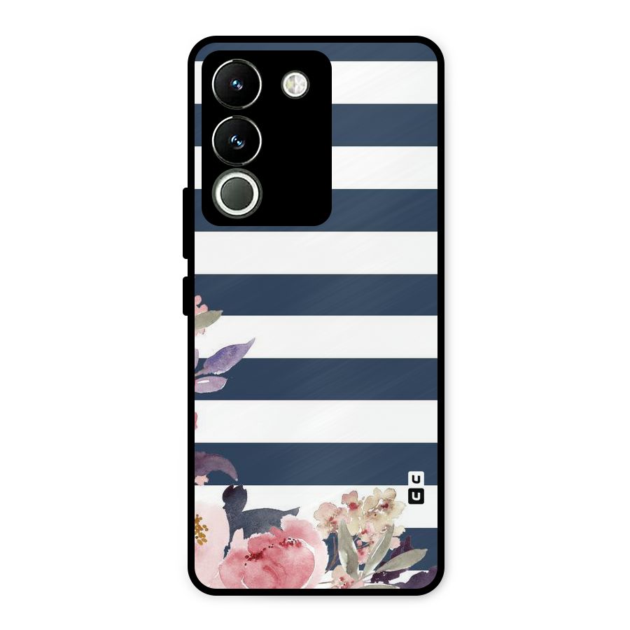 Floral Water Art Metal Back Case for Vivo Y200
