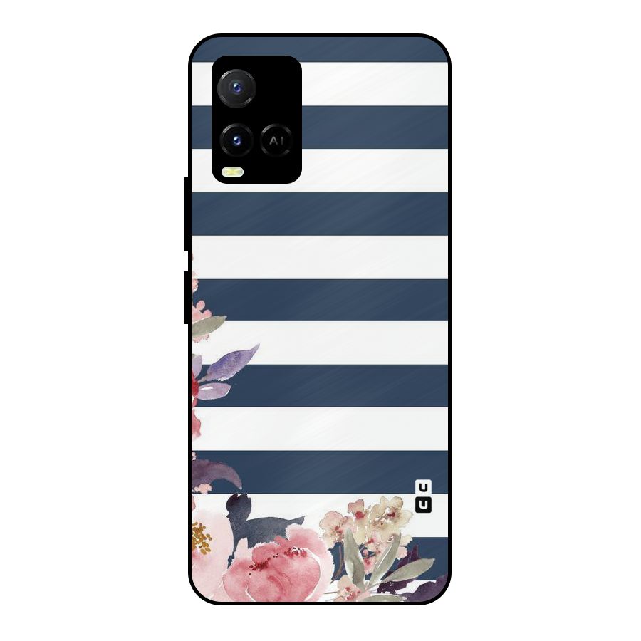 Floral Water Art Metal Back Case for Vivo Y21T
