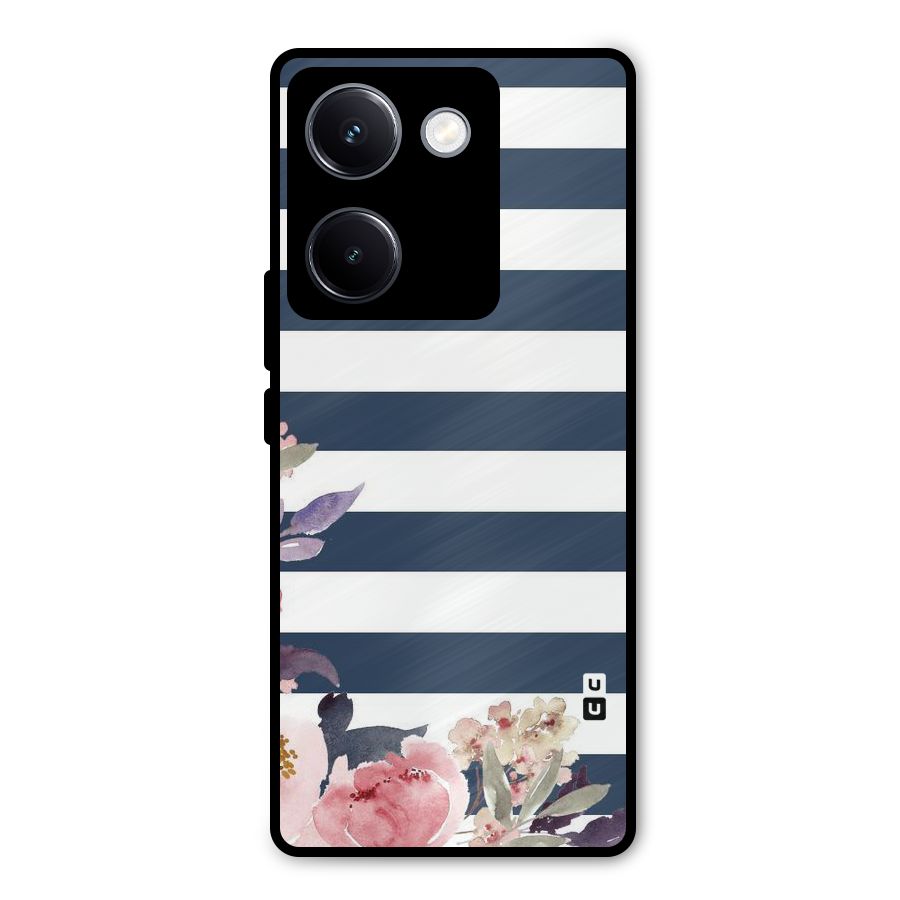 Floral Water Art Metal Back Case for Vivo Y300 Plus