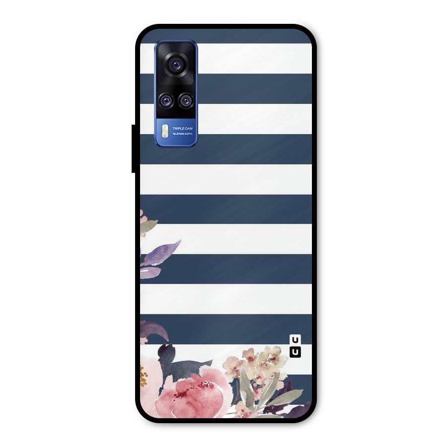 Floral Water Art Metal Back Case for Vivo Y51A